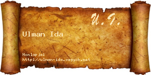 Ulman Ida névjegykártya